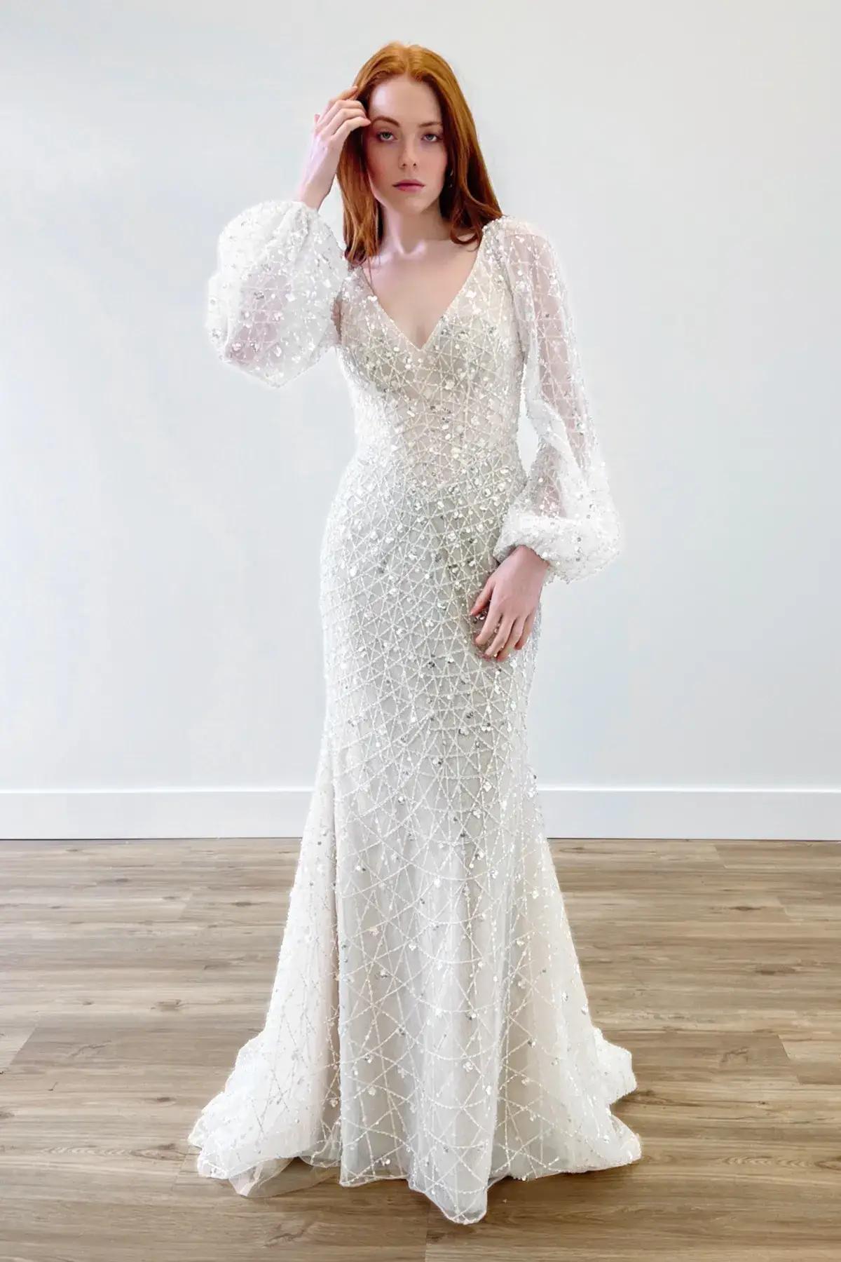 Model wearing Willowby wedding gown