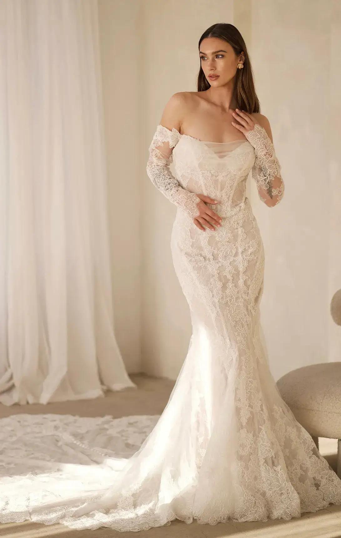 Model wearing Martina Liana wedding gown