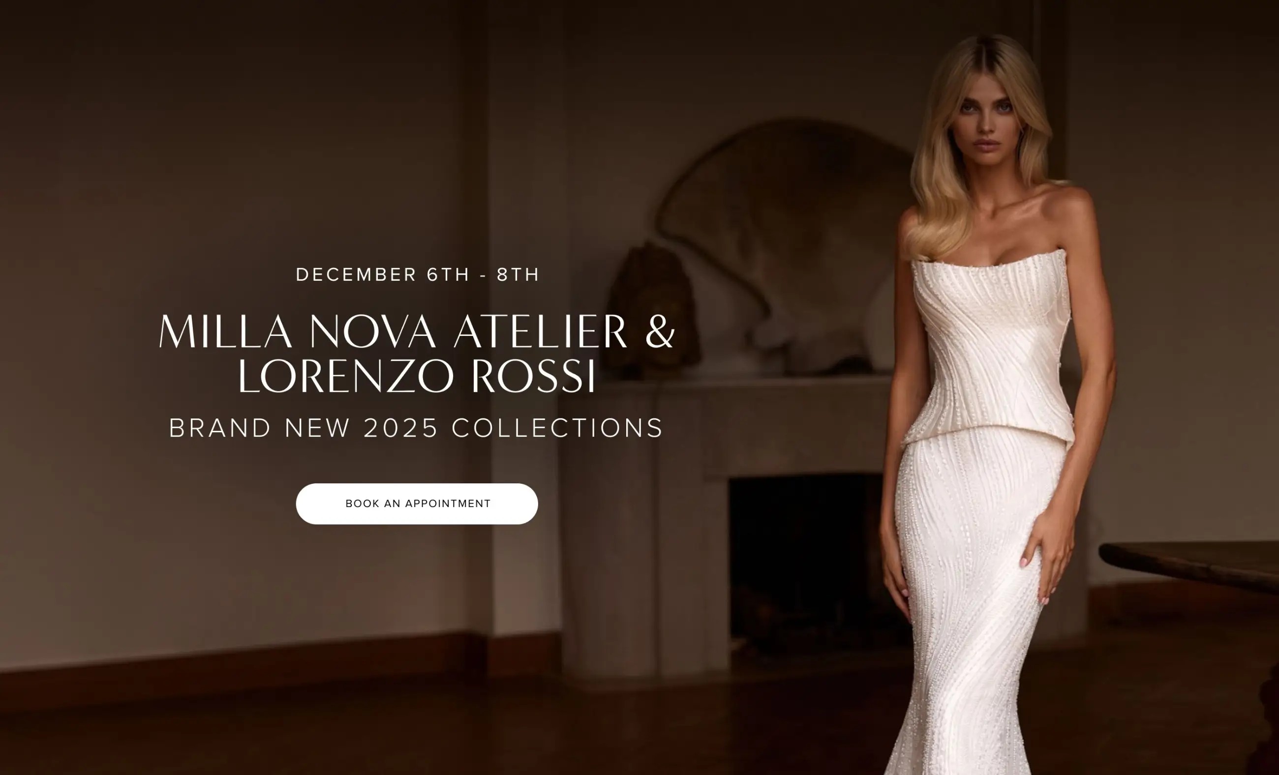 Milla Nova Atelier & Lorenzo Rossi Trunk Show desktop banner