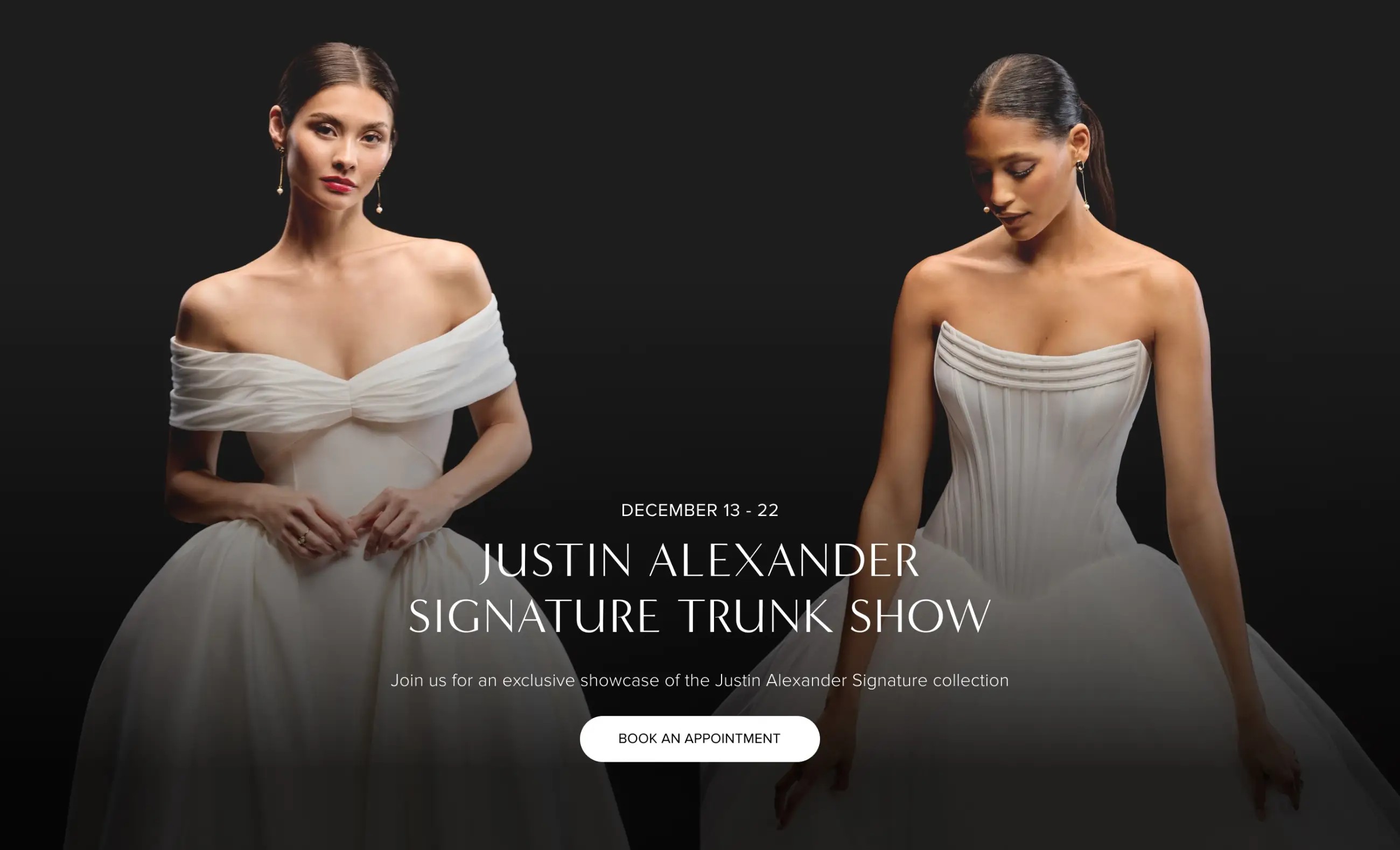 Justin Alexander Signature Trunk Show desktop banner